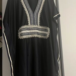 Elegant dark blue  and Silver Embroidered Dress hand made